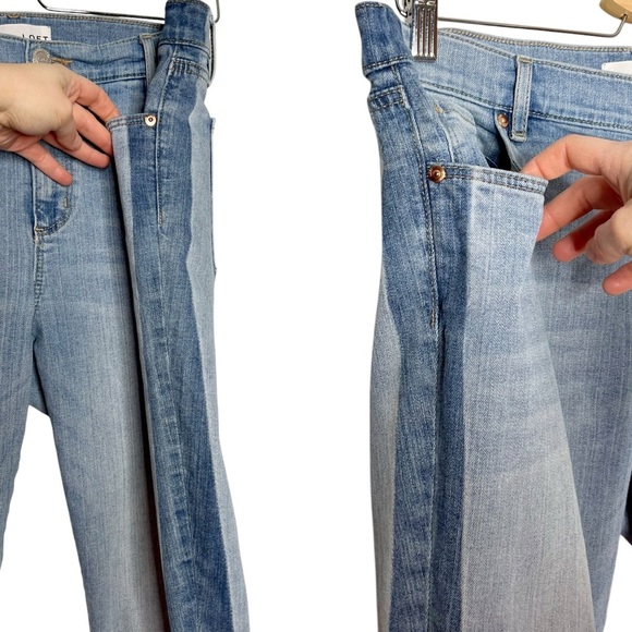 LOFT Light Wash Modern Skinny Side Stripe Step Raw Hem Jeans - Picture 11 of 14